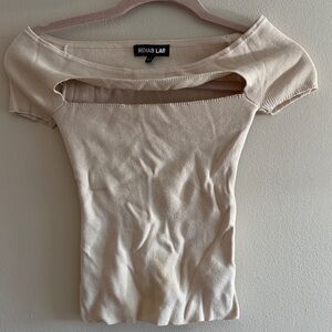 Rehab Beige Short Sleeve Women's Top